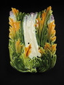 Majolica Asparagus Footed Dish