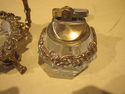 Vintage Goldtone Ashtray and Lighter Set