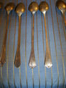 Set of Nine Iced Tea Spoons - Mixed Pattern - Silv