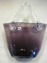 Beautiful Purple Art Glass Vase - Basket