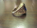 Antique Man's Ring - Blue Glass Stone - 10K Gold