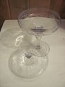 Antique Etched Glass Candy Dish - Floral Design