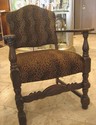 Vintage Hand Carved Chair Leopard Print