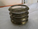 Antique Glass Coasters with Sterling Rims "Frank M