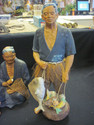 Pair of Vintage Japanese Ceramic Fishermen