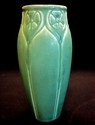 ROOKWOOD Matte Green 7" Art Deco Vase - Floral Des