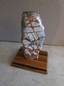 Wonderful Polished Web Stone on Zebra Wood Stand