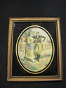 Antique Framed Embroidery - Lady and Man