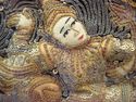 Vintage Kalaga Tapestry Burmese Thai Goddess Eleph