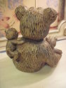 Carved Moma Bear and Three Babies Statue