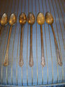 Set of Nine Iced Tea Spoons - Mixed Pattern - Silv