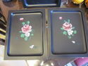 Set of Four handpainted Vintage Trays - Florals