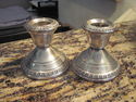 Antique Weighted Sterling Silver Candle Holders - 