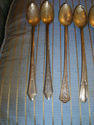 Set of Nine Iced Tea Spoons - Mixed Pattern - Silv