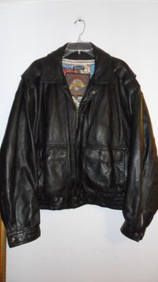 greatgifts4u2011 : Wilsons Adventure Bound Black Leather Bomber Jacket XL