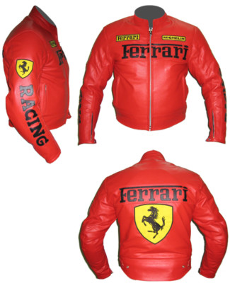 Motorbike Leather Jackets and Suites : Ferrari (RED) Motorbike leather ...