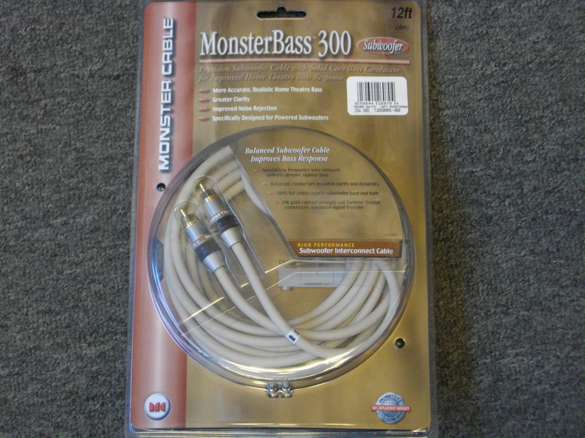 monster bass 300 subwoofer cable