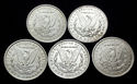 5 - 1878 SILVER MORGAN DOLLARS HIGH GRADE 1st YEAR