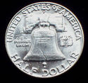 1954 D CHOICE CH GEM BU SILVER FRANKLIN HALF DOLLA