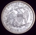 1891 UNC DETAILS SEATED LIBERTY QUARTER DOLLAR SIL