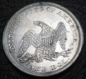 1841 SEATED LIBERTY SILVER DOLLAR with AU Detail A