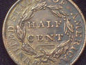 1809/6 1809 over 6 Repunched 9 HALF CENT Classic H