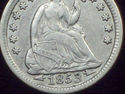 1853 Seated Liberty HALF DIME SILVER - AU Detail G