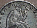 1858 SILVER SEATED LIBERTY HALF DOLLAR Strong AU w