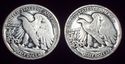 1935 and 1936 P SILVER WALKING LIBERTY HALF DOLLAR