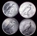 GEM BU PEACE SILVER DOLLAR STARTER SET 1922, 23, 2