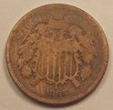 1865 2 TWO CENT PIECE from the CIVIL WAR Old US Co