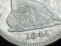 1845 Strong XF+ to AU DETAILS SEATED LIBERTY QUART