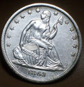 1863 S SILVER SEATED LIBERTY HALF DOLLAR Strong AU