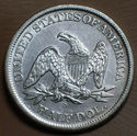 1863 S SILVER SEATED LIBERTY HALF DOLLAR Strong AU