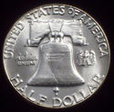 1961 - P BU SILVER FRANKLIN HALF DOLLAR - Close Fu