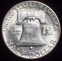 1949 - D BU SILVER FRANKLIN HALF DOLLAR - Very Clo