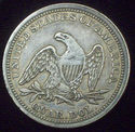 1856 Strong AU DETAILS SEATED LIBERTY QUARTER DOLL