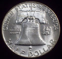 1960 - D BU SILVER FRANKLIN HALF DOLLAR - Close Fu