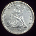 1891 UNC DETAILS SEATED LIBERTY QUARTER DOLLAR SIL