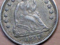 1857 Seated Liberty HALF DIME SILVER  AU Nice Toni