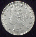 1883 BU Brilliant UNC Liberty Head V Nickel Beauti