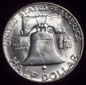 1959 - D BU SILVER FRANKLIN HALF DOLLAR - Close Fu