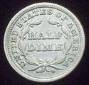 1853 Seated Liberty HALF DIME SILVER - AU Detail G