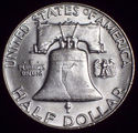 1954 - S GEM BU SILVER FRANKLIN HALF DOLLAR - Cart