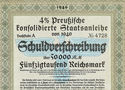 1940 NAZI BLUE EAGLE WAR BOND RARE 50,000 Reichsma