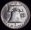 1957 - D BU SILVER FRANKLIN HALF DOLLAR - Close Fu