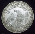 1825 Solid AU Details CAPPED BUST SILVER HALF DOLL