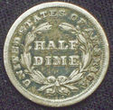 1837 Seated Liberty HALF DIME SILVER Strong VF Ori