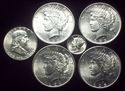 SILVER GEM BU STARTER SET! 4 PEACE DOLLARS 1963 Fr