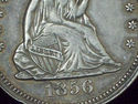 1856 Strong AU DETAILS SEATED LIBERTY QUARTER DOLL